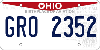 OH license plate GRO2352
