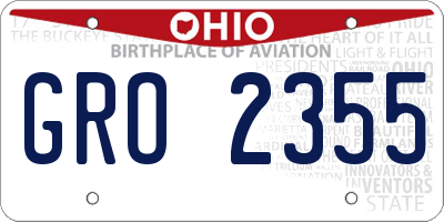 OH license plate GRO2355