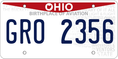 OH license plate GRO2356