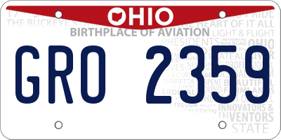 OH license plate GRO2359