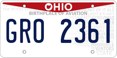 OH license plate GRO2361