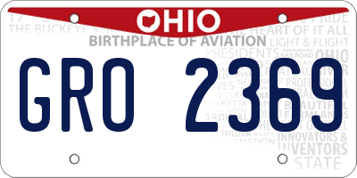 OH license plate GRO2369
