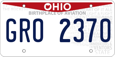 OH license plate GRO2370