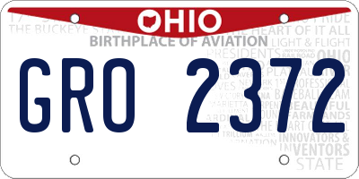 OH license plate GRO2372