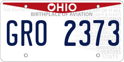 OH license plate GRO2373