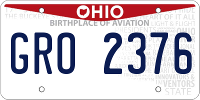 OH license plate GRO2376