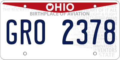OH license plate GRO2378