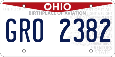 OH license plate GRO2382