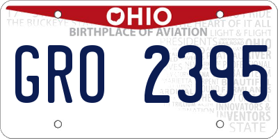 OH license plate GRO2395