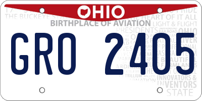 OH license plate GRO2405