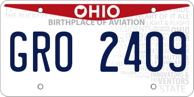 OH license plate GRO2409