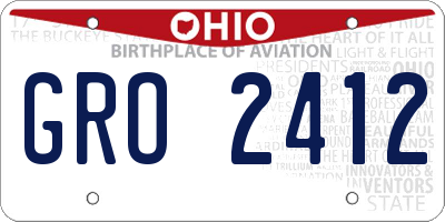 OH license plate GRO2412