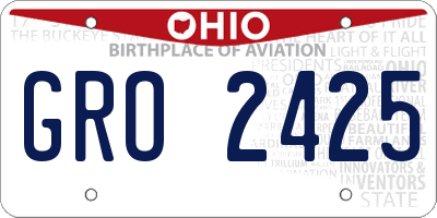 OH license plate GRO2425