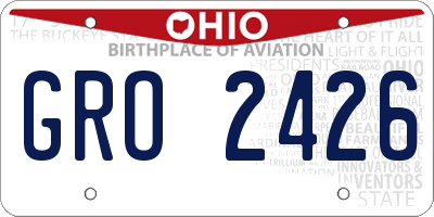 OH license plate GRO2426