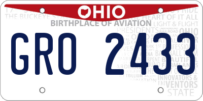 OH license plate GRO2433