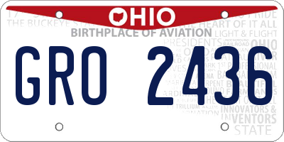 OH license plate GRO2436