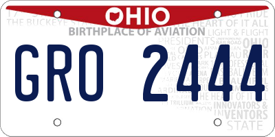 OH license plate GRO2444