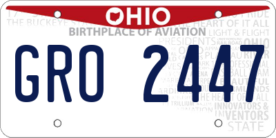 OH license plate GRO2447
