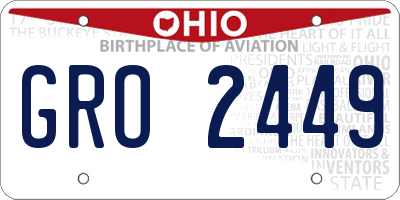 OH license plate GRO2449