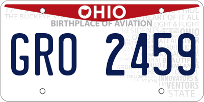OH license plate GRO2459