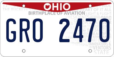 OH license plate GRO2470