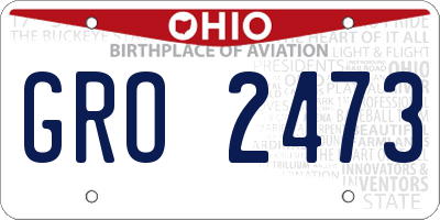 OH license plate GRO2473