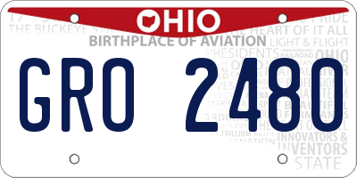 OH license plate GRO2480