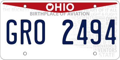 OH license plate GRO2494