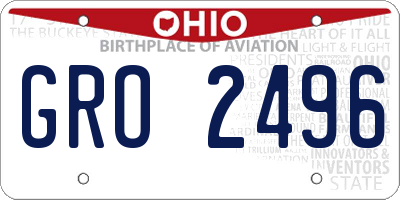 OH license plate GRO2496