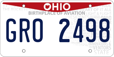 OH license plate GRO2498