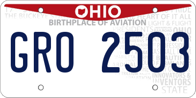 OH license plate GRO2503
