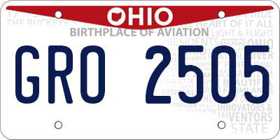OH license plate GRO2505