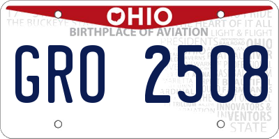 OH license plate GRO2508