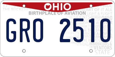OH license plate GRO2510