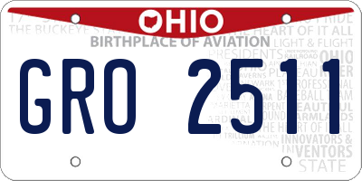 OH license plate GRO2511