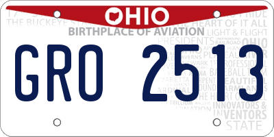 OH license plate GRO2513