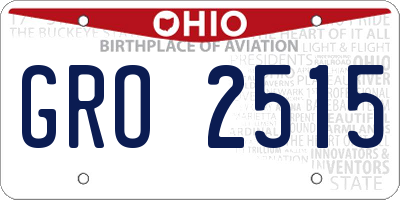 OH license plate GRO2515