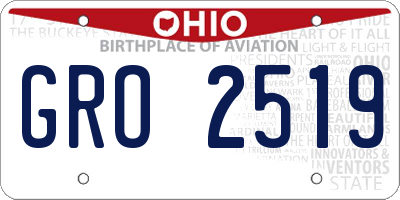 OH license plate GRO2519