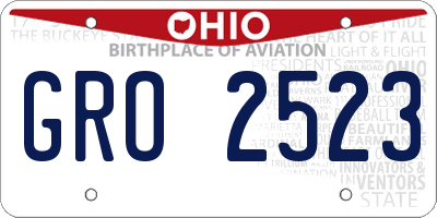 OH license plate GRO2523