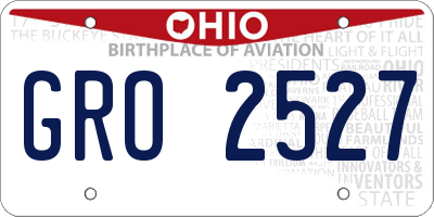 OH license plate GRO2527