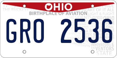OH license plate GRO2536