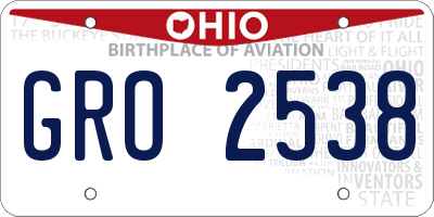 OH license plate GRO2538