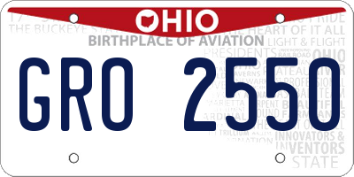 OH license plate GRO2550