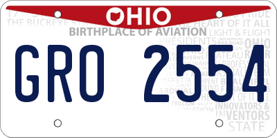 OH license plate GRO2554