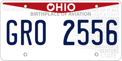 OH license plate GRO2556