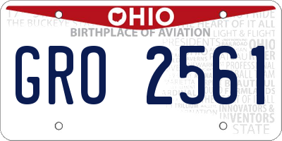 OH license plate GRO2561