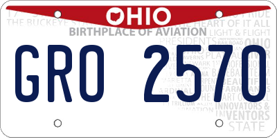 OH license plate GRO2570
