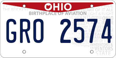OH license plate GRO2574
