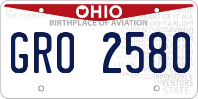 OH license plate GRO2580