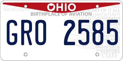 OH license plate GRO2585